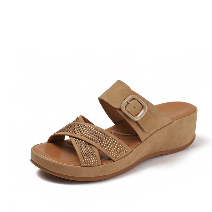 Dame komfortable kile sandaler med glitrende accenter Stilla