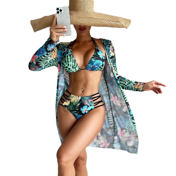 Dame bikini sæt med blomsterdesign og elegant overdel Stilla