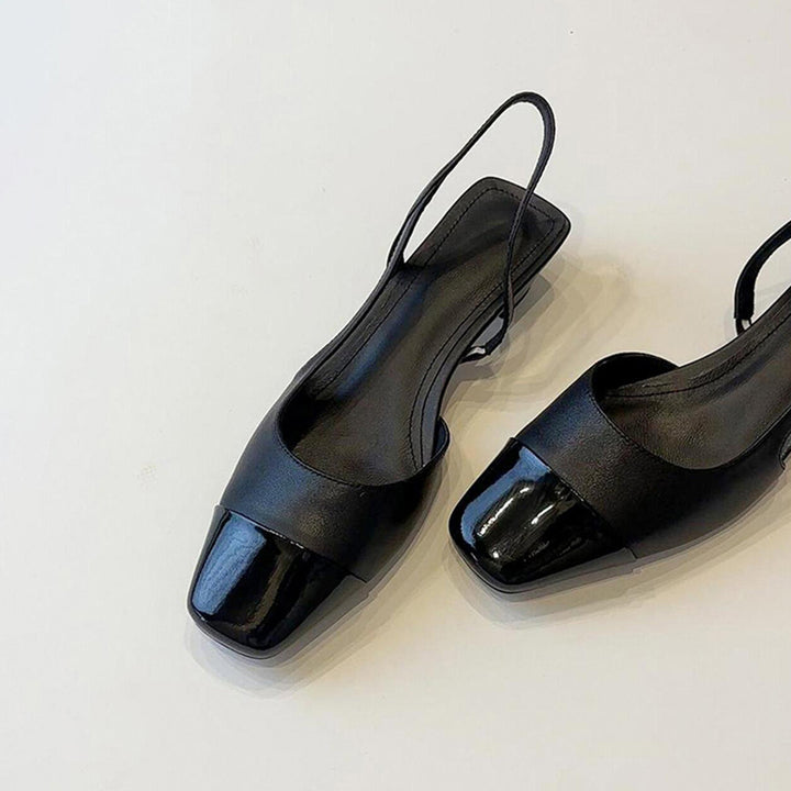 Dame spidssko Slingback Flats med blank hæl Stilla