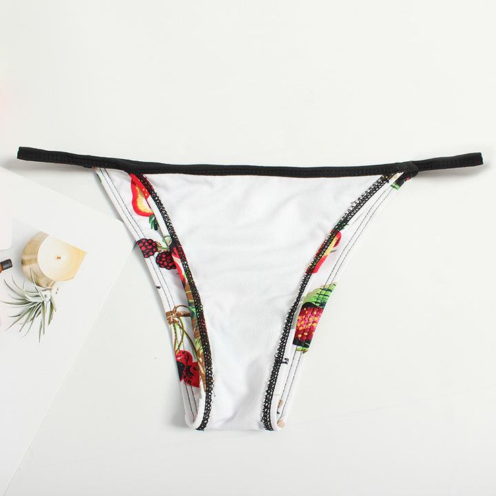 Dame bikini-sæt med frugtagtig mønster og justerbare stropper Stilla