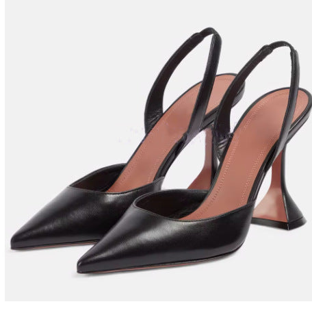 Femme spidse tå Slingback hæle med dyretryksdesign Stilla
