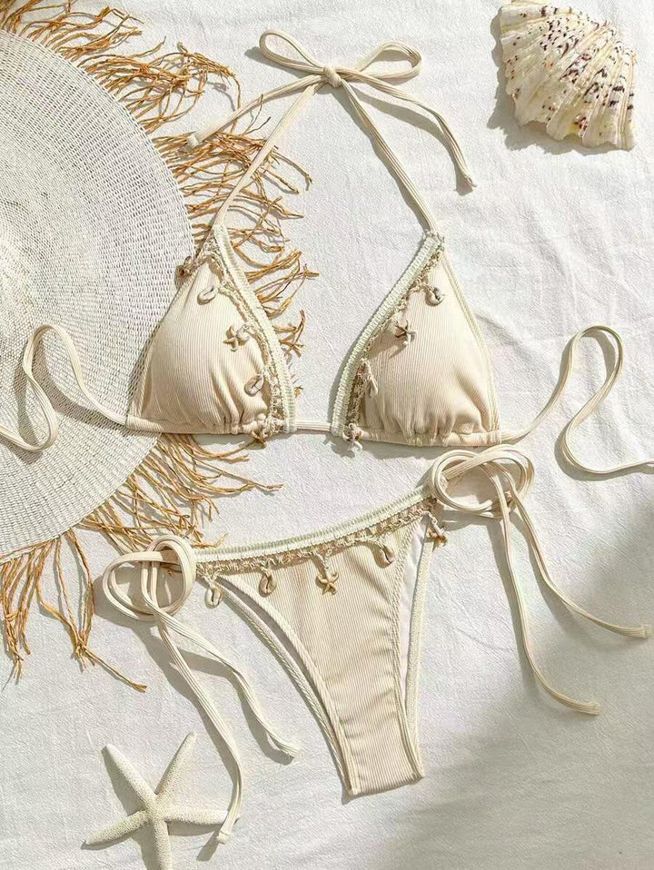 Dame bikinisæt med dekorativt frynsebesætning Stilla
