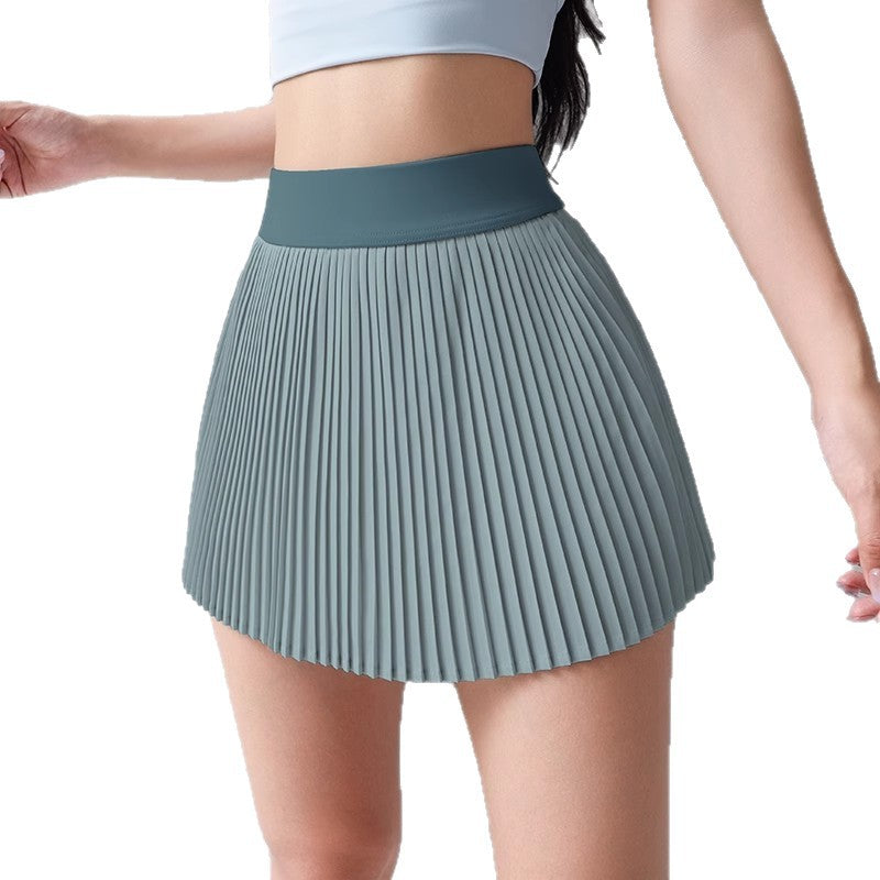 Dame Plisseret nederdel med høj talje og sporty design Stilla