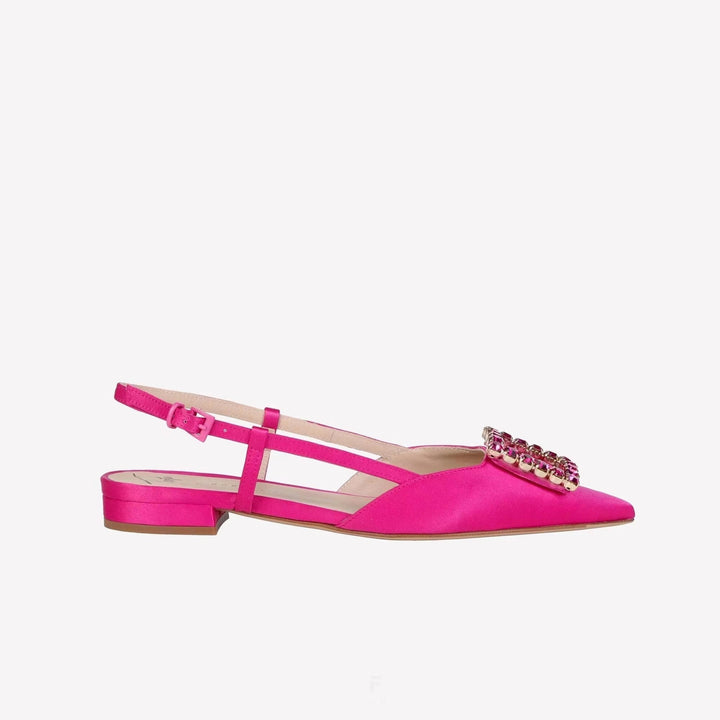 Femme Slingback-flade med krystaldekoration Stilla