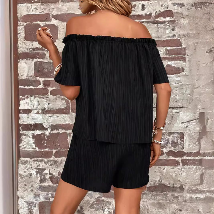 Dame Plisseret Off-Shoulder Jumpsuit Stilla
