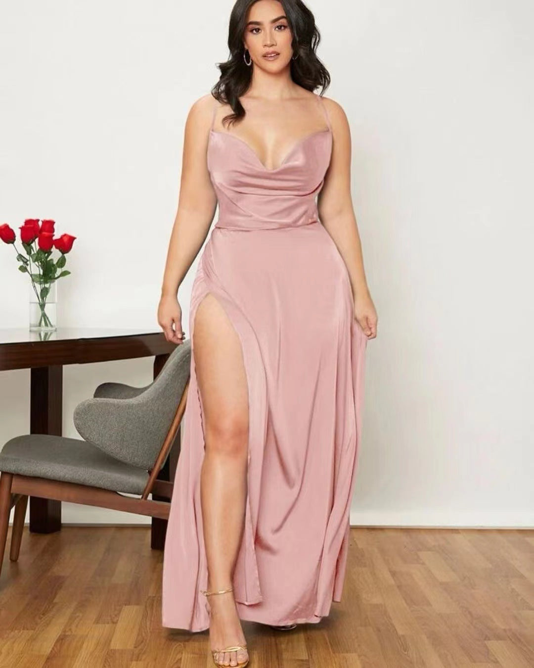Stilla | Elegant Stropløs Talje-Cutting Lang Gown Kjole