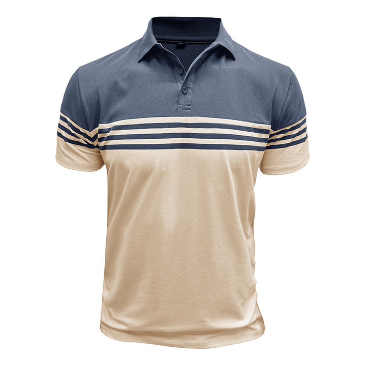 Herrer Poloshirt med moderne stribedetalje Stilla