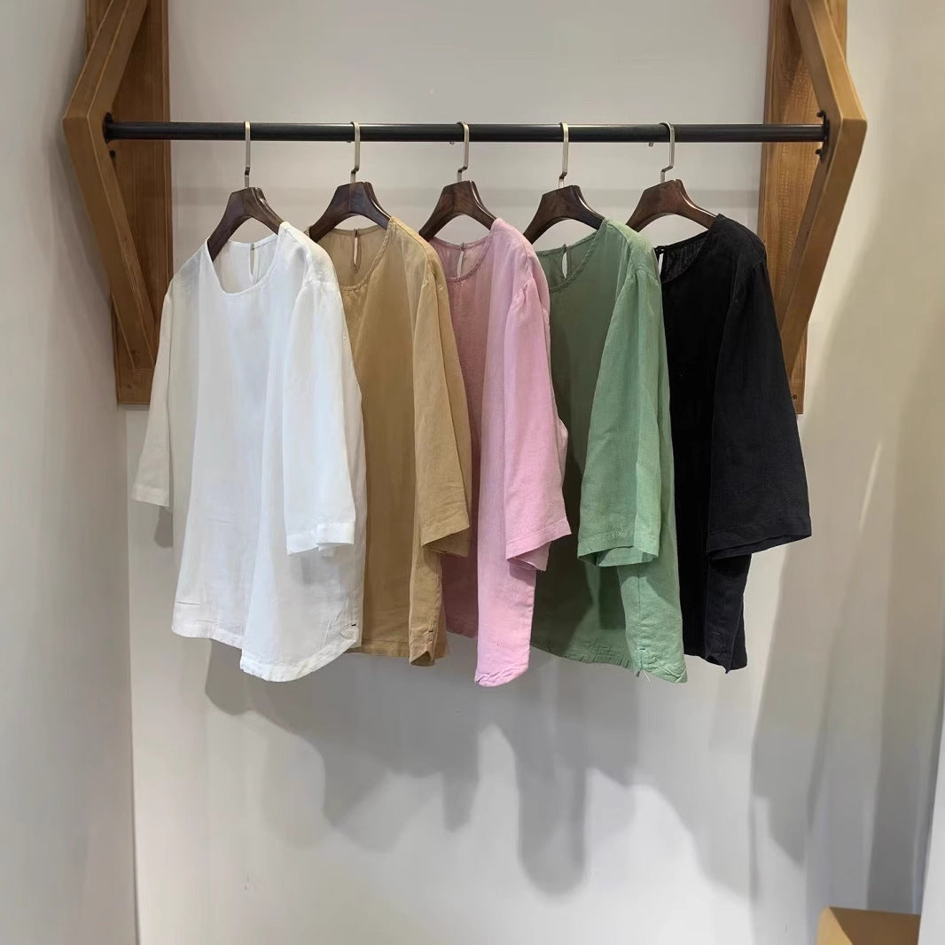 Femme Afslappet Pasform Linned blouse Stilla