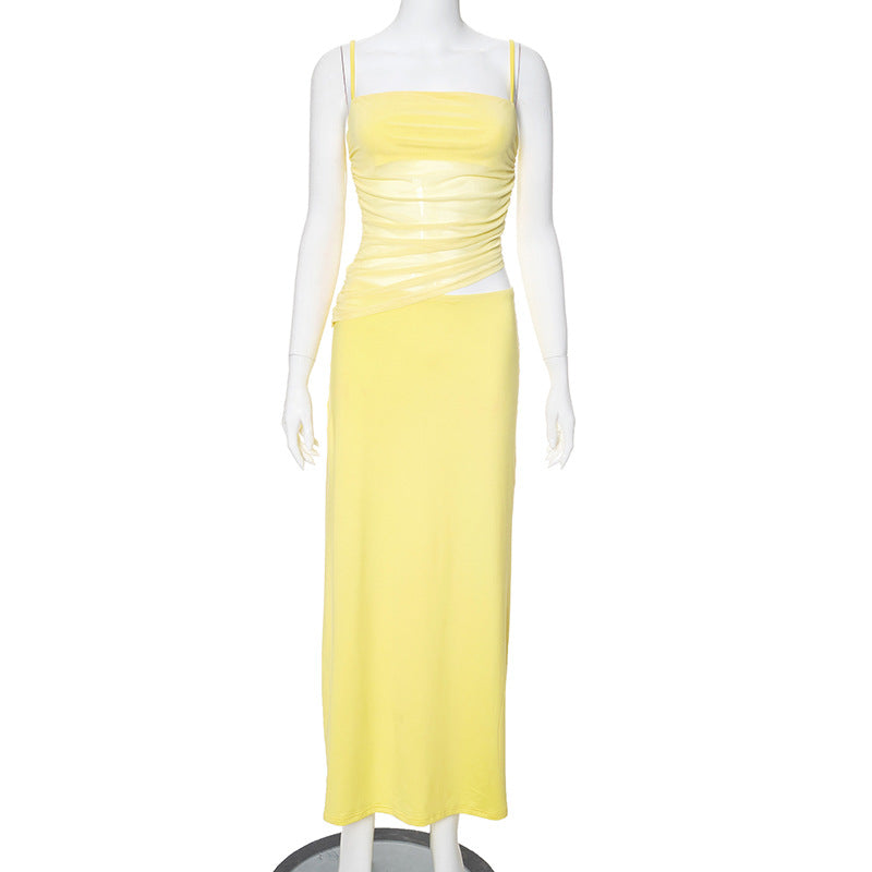 Dame Elegant Maxikjole med asymmetriske detaljer Stilla