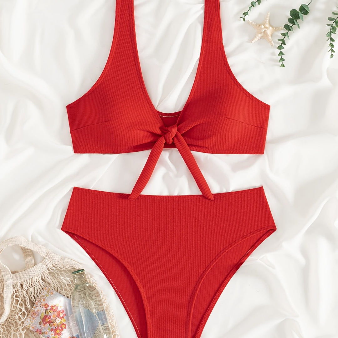 Femme Højrynkede Rib-Bikini-Sæt Stilla