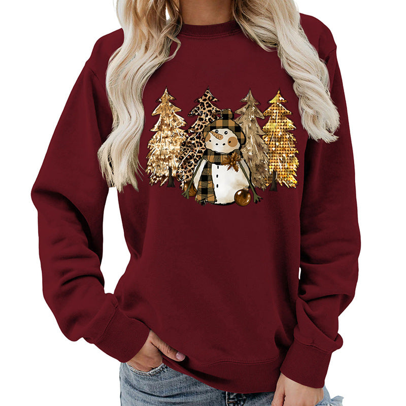 Kvinders sweatshirt med kreativ snemand design og blød foring Stilla
