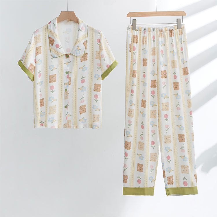 Dame pyjamasæt med sødt dyremotiv Stilla