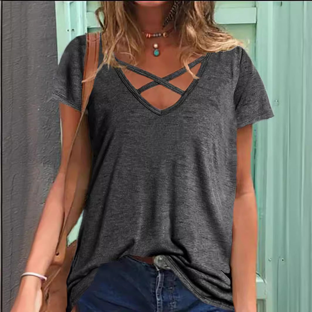 Dame Crisscross V-Udskæring Top Stilla