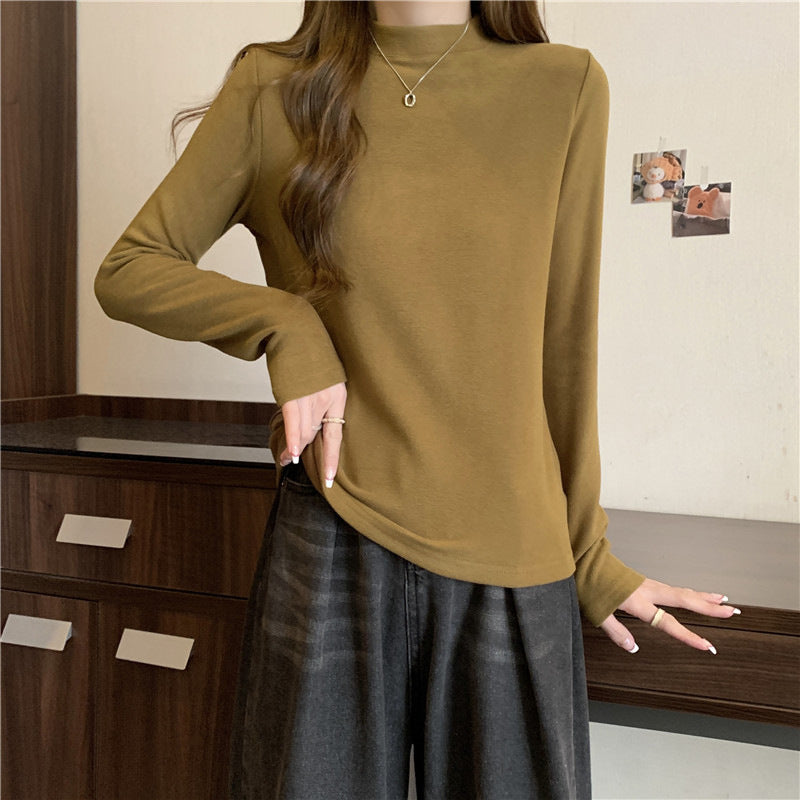 Dame Casual Mock Neck Langeærmetop Stilla