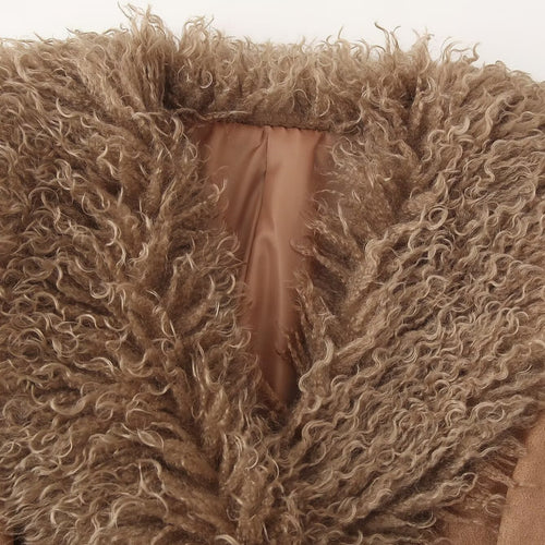 Femme Cozy Kunstpelskrave Utility Frakke Stilla