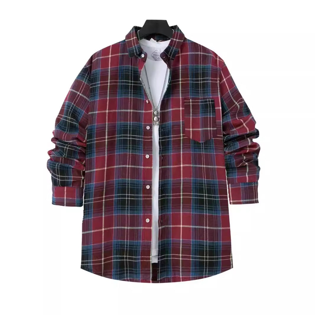 Herrer Skjorte med ternet mønster i afslappet oversized stil med praktiske brystlommer Stilla