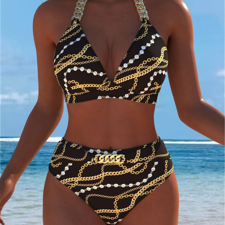 Dame Bikini med luksuriøst marmor mønster og fine detaljer Skovae