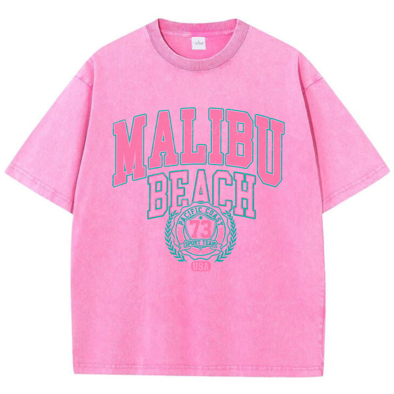 Dame Oversized T-Shirt med afslappet Malibu Beach Print Stilla