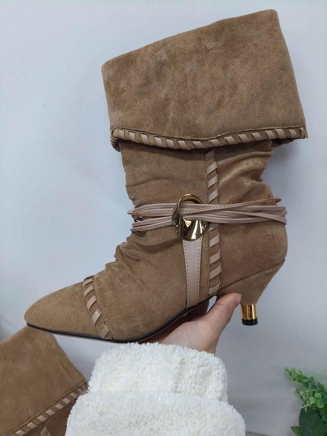 Dame Slouchy Anklet støvler med dekorativt spænde-detalje Stilla