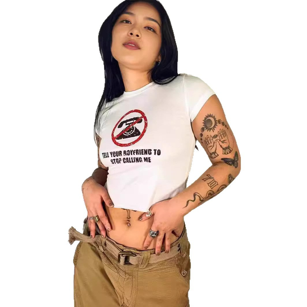 Dame Crop-T-shirt med dit kreative citat Skovae