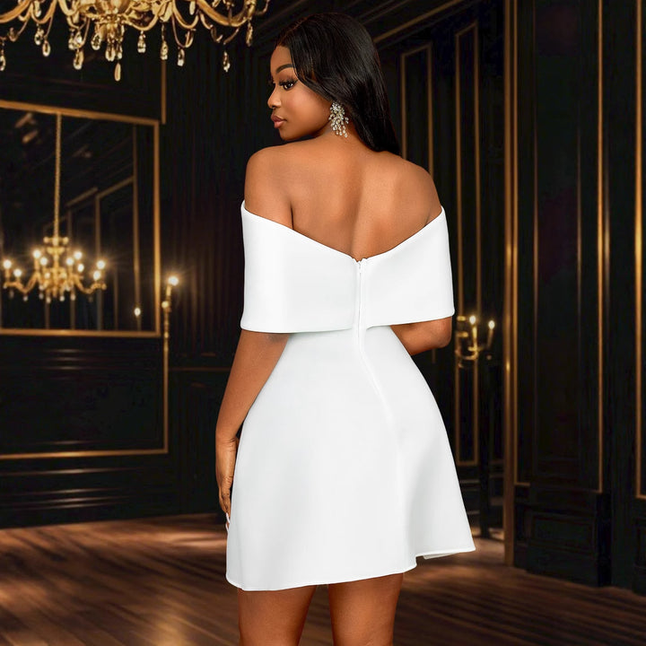 Dame Off-Shoulder Mini-kjole med sløjfe-detalje Skovae