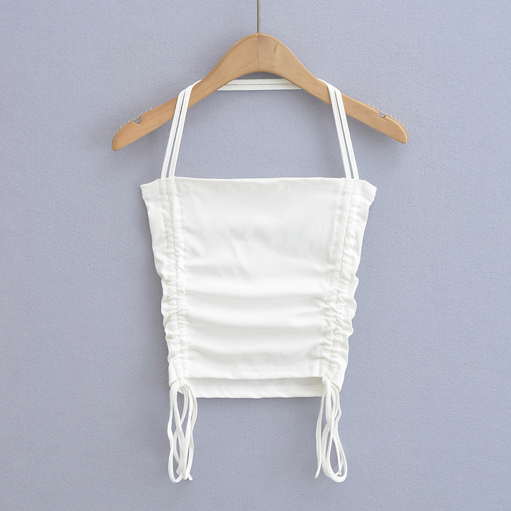 Dame Crop-Top med rynket design og justerbare stropper Stilla