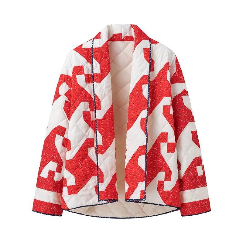 Dame Foret Patchwork-Jakke i moderne design Stilla