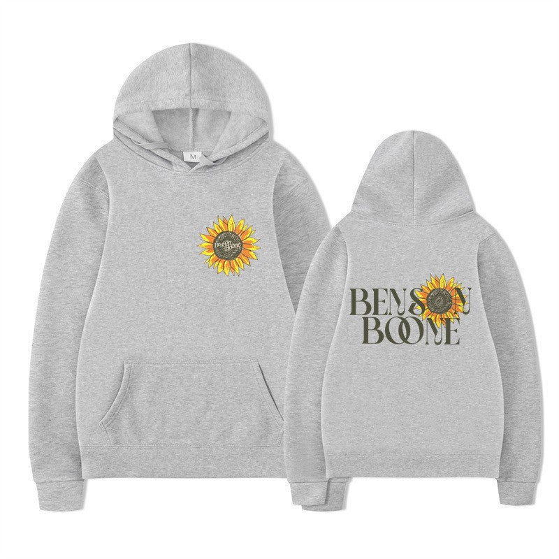 Dame hoodie med blomster grafik design Skovae