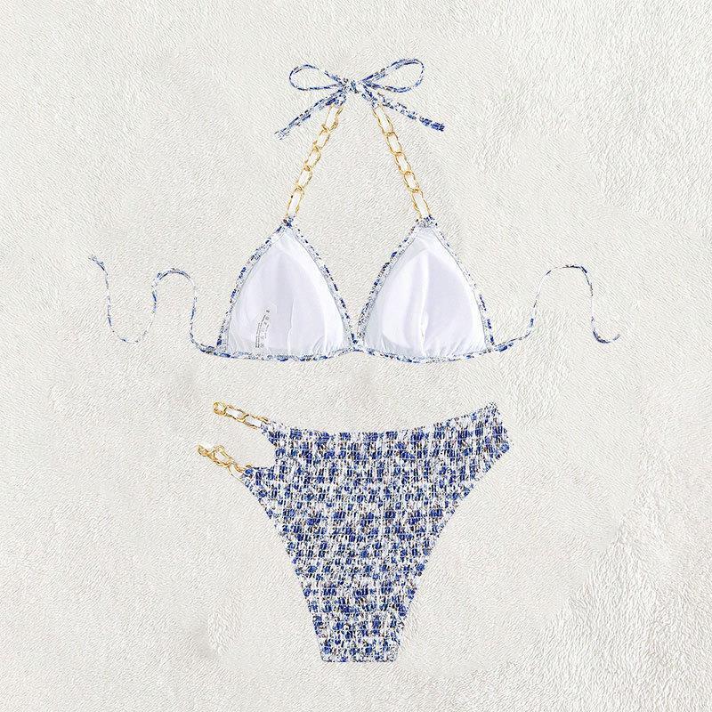 Dame Triangel-Bikini med elegante kædeaccentueret Skovae