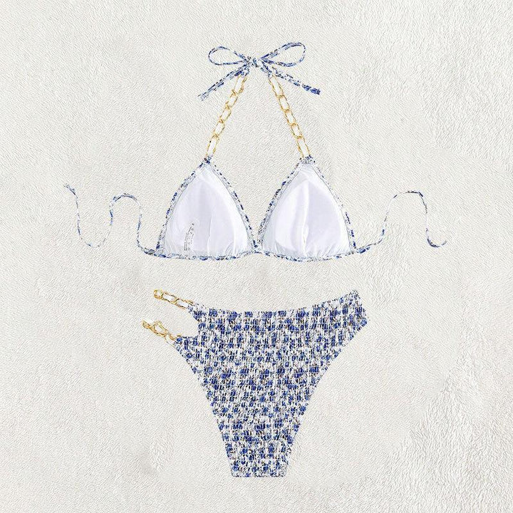 Dame Triangel-Bikini med elegante kædeaccentueret Skovae