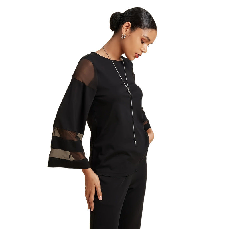 Dame Elegante Chiffon Ærme Top Stilla