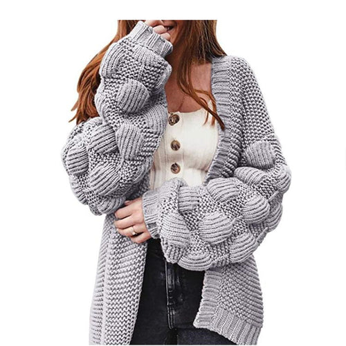 Femme Struktureret Groft Strik Åben-Front Cardigan Stilla