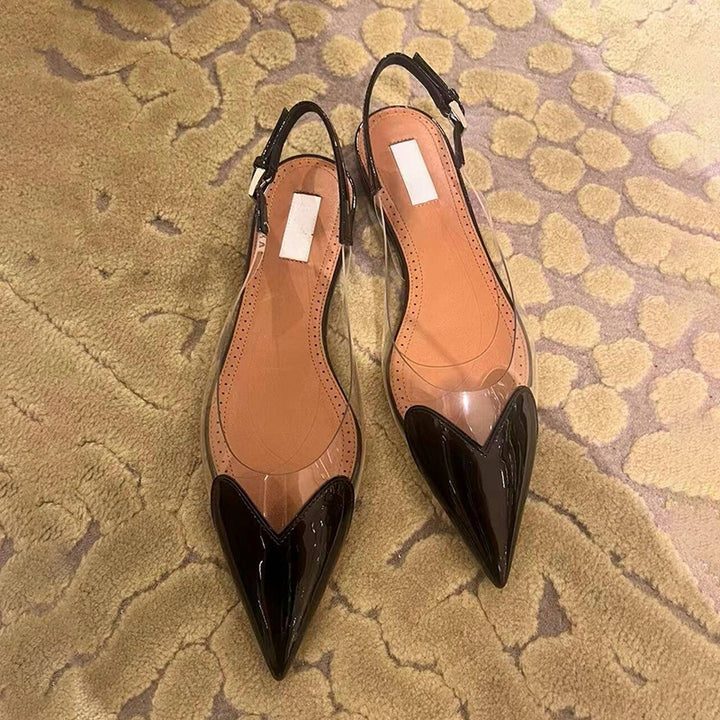 Dame transparente spids Slingback-flats Stilla