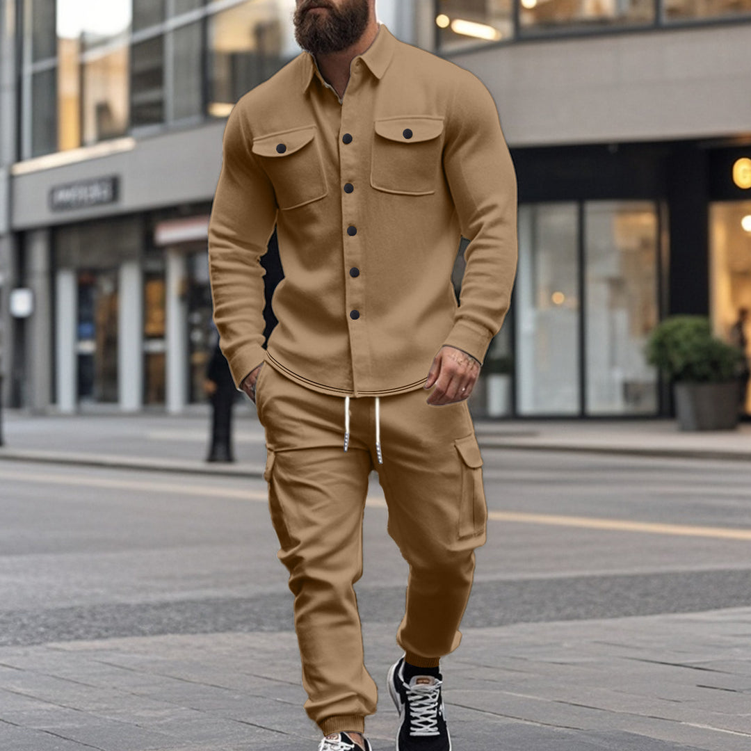 Herren Cargo-sæt med praktiske lommer og moderigtigt, struktureret design Stilla