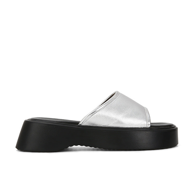 Dame Trendy Forhøjede Slide Sandaler med Polstret Sål Stilla