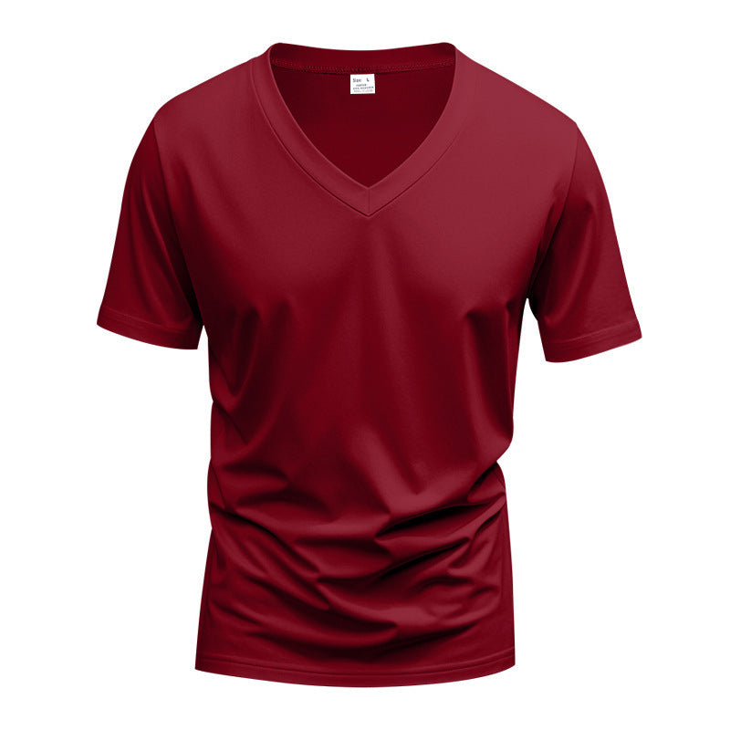 Herrer Sporty Kortærmet T-shirt med V-hals og funktionelt mesh-stof Stilla
