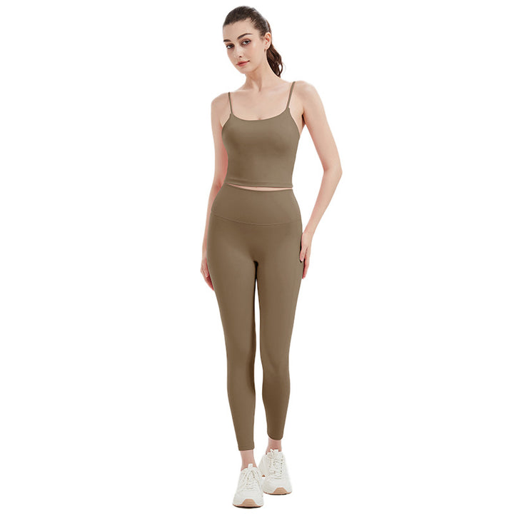 Dame Sporty Sæt med stropløs Top og højtaljede Leggings Stilla