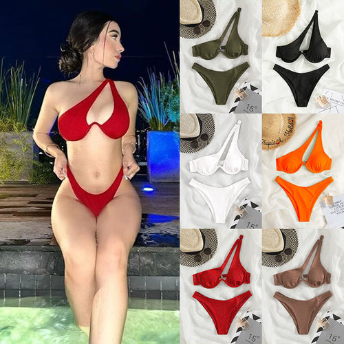 Damer triangel-bikini med asymmetrisk design og ergonomisk snit Skovae