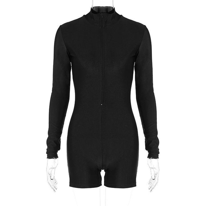 Damer Højhævet Langærmet Jumpsuit med figursyet Snit og praktisk Lynlås Stilla