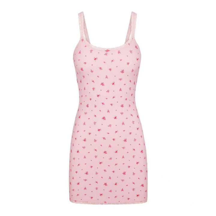 Dame Floral Print Spidserkant Chemise Kjole Stilla
