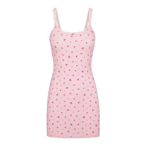 Dame Floral Print Spidserkant Chemise Kjole Stilla
