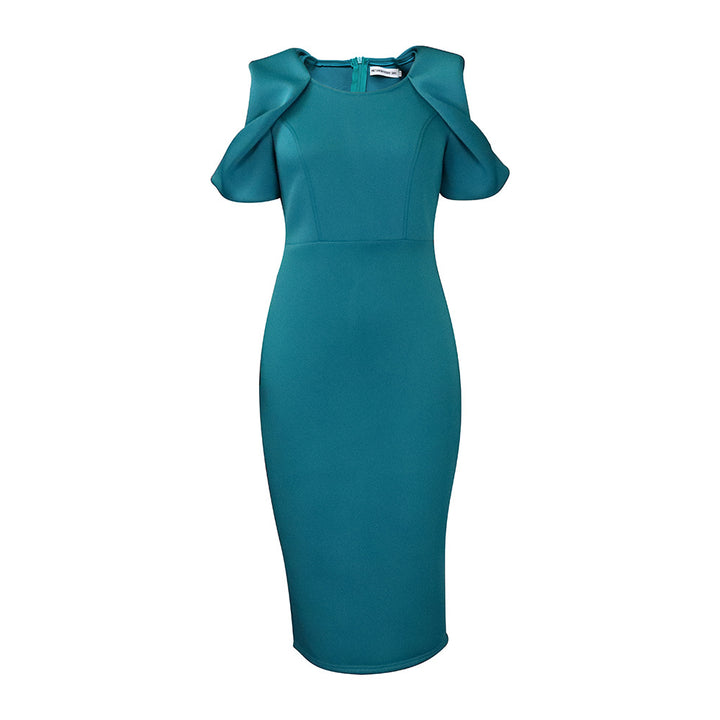 Dame Bodycon Kjole med strukturerede Puffærmer og elegant Design Stilla