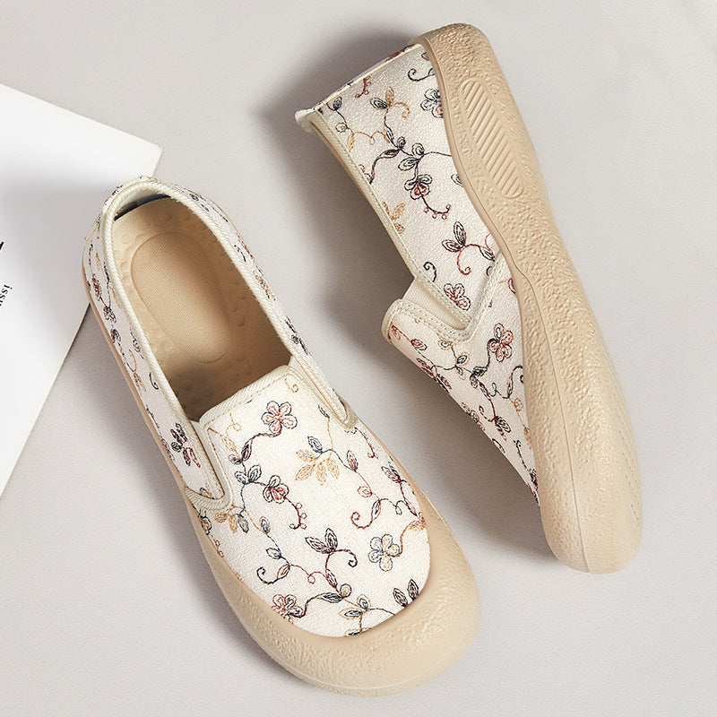 Damer Bekvemme Slip-On Sko med blomsterbroderi Stilla