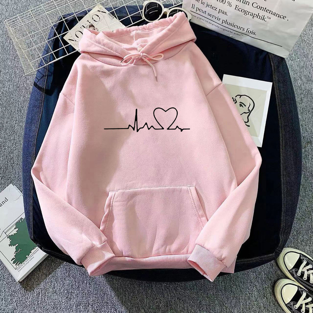 Kvinders hoodie med hjerte banksymptom Skovae