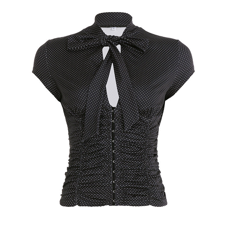 Damer Elegant Ruffle shirt med flot bånd Skovae