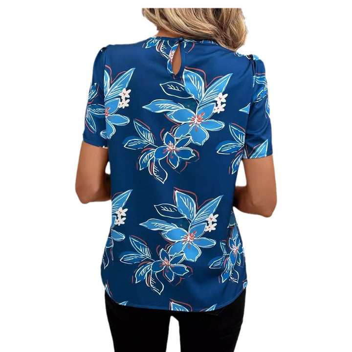 Dame folder blomster mønster top Stilla