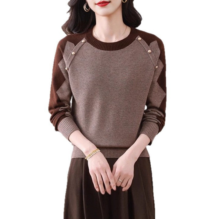 Dame casual sweater med iøjnefaldende applikationer Stilla