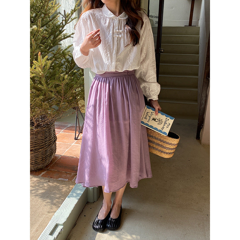 Dames Airy Midi Kjole med Elegant Wrap Look Stilla