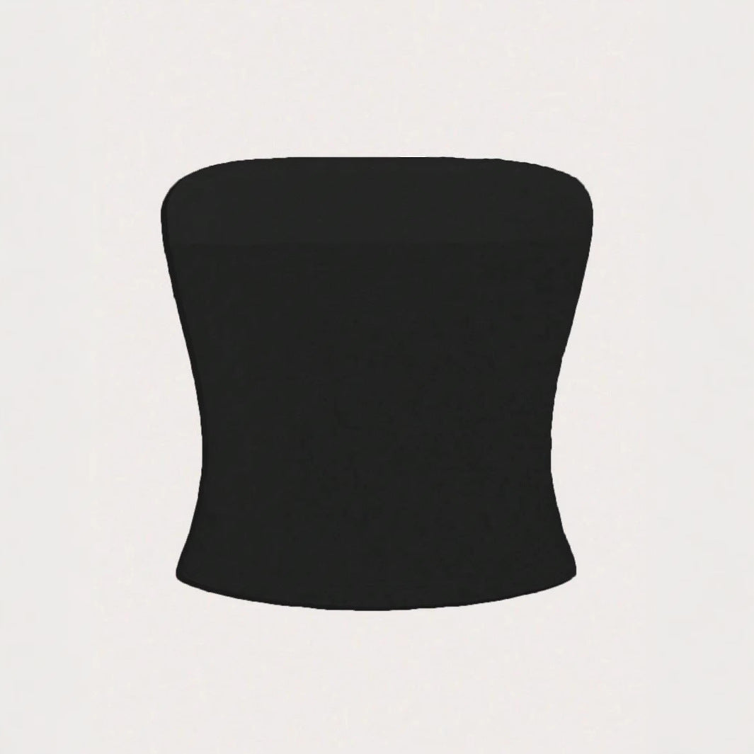 Dame bandeau-top med blomsterdesign Skovae