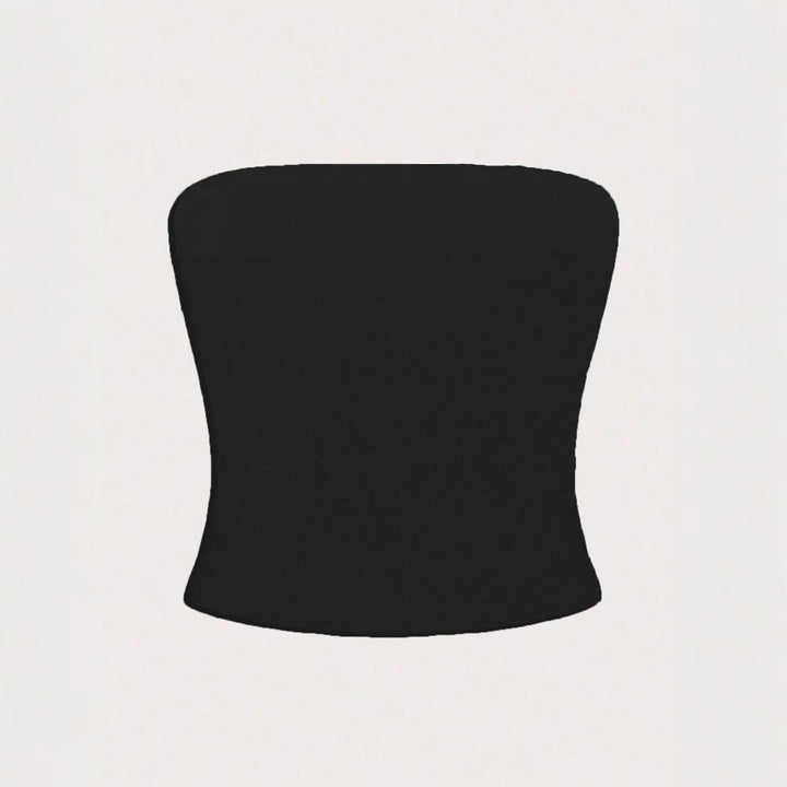Dame bandeau-top med blomsterdesign Skovae